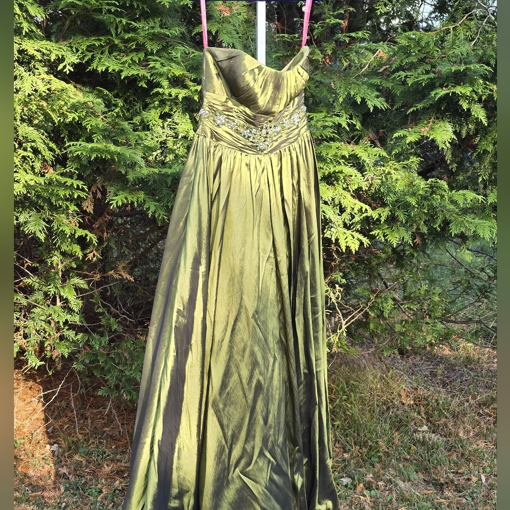 Flirt By MAGGIE SOTTERO Emerald Green XV Ball Gown Formal Dress  Size 10 - Picture 13 of 15